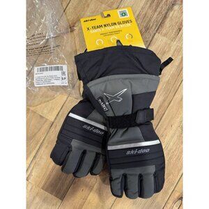 Ski-Doo Mens S X-Team Nylon Snowmobile Gloves Water/Windproof Warm Comfort Black